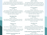 Flyer containing information on free wellness programming in Mammoth Lakes and June Lake