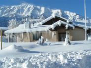 Winter Frosted Crowley Lake Community Center