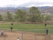 Photos of Sheriffs on baseball field