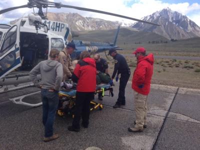 Aid to an injured trail maintenance crew member