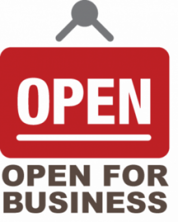 Open for Business graphic