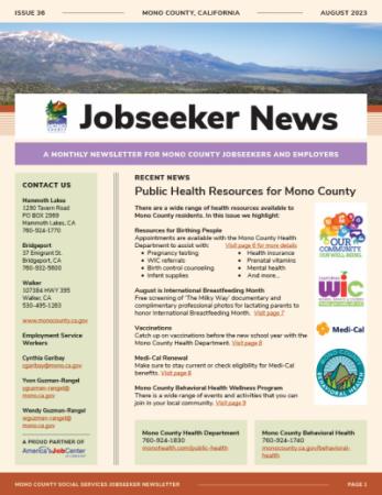 Jobseeker News August Cover